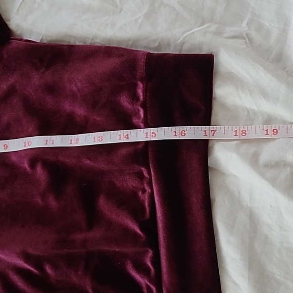Bluenote Burgundy Velvet Cropped Zipper Hoodie, Size S - Picture 6 of 7